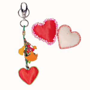 Sahaj Keyring Soft Toys Keychain with Heart Shape | Valentine Special Keychain for Gift | Key Ring for Valentines Day - Pack of 1