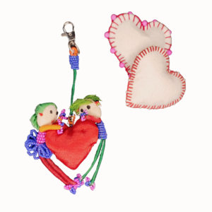 Sahaj Keyring Soft Toys Keychain with Heart Shape | Valentine Special Keychain for Gift | Key Ring for Valentines Day - Pack of 1