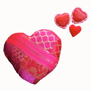 Sahaj Love Heart Shape Cushion Pillow | Valentine Day Heart Pillow for Gifts - Pack of 1