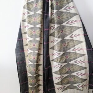 Ikat woven stole with kasuti hand embroidery