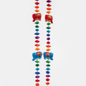 Multicolors Classic Series Elephant Design Dangler Set of 2.