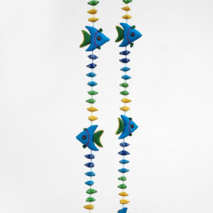 Multicolors Triangle Fish Design Dangler Set of 2
