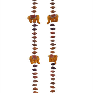 Multicolors Trigangle Elephant Beaded Design Dangler Set of 2.