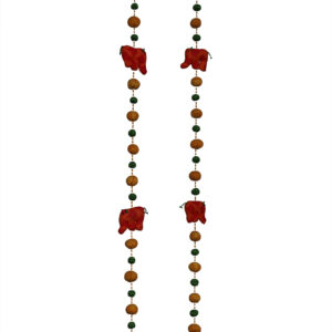 Blockprint Series elephant fabric balls Design Dangler Set of 2.