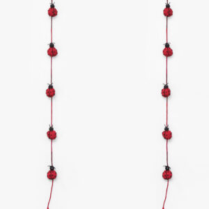 Red Winded Thread Bug Design Dangler Set of 2.