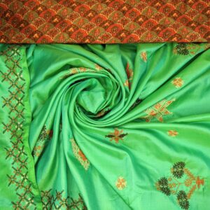 Puresilk saree, Kasuti hand embroidery, Chanderi blouse