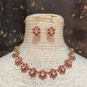 Kundan Flower Necklace Set