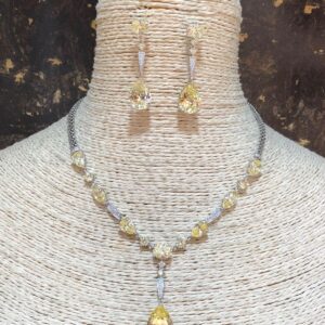 Colour Stone & CZ's Necklace Set